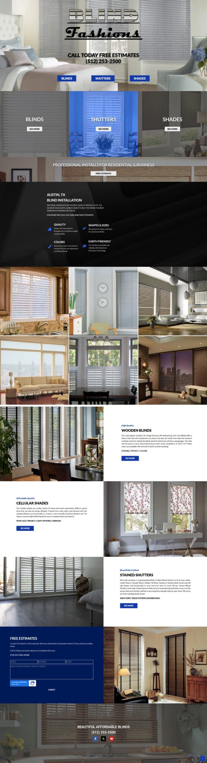 Website design for Blind Fashions, a window blinds and shutters retailer — by EP Portfolio
